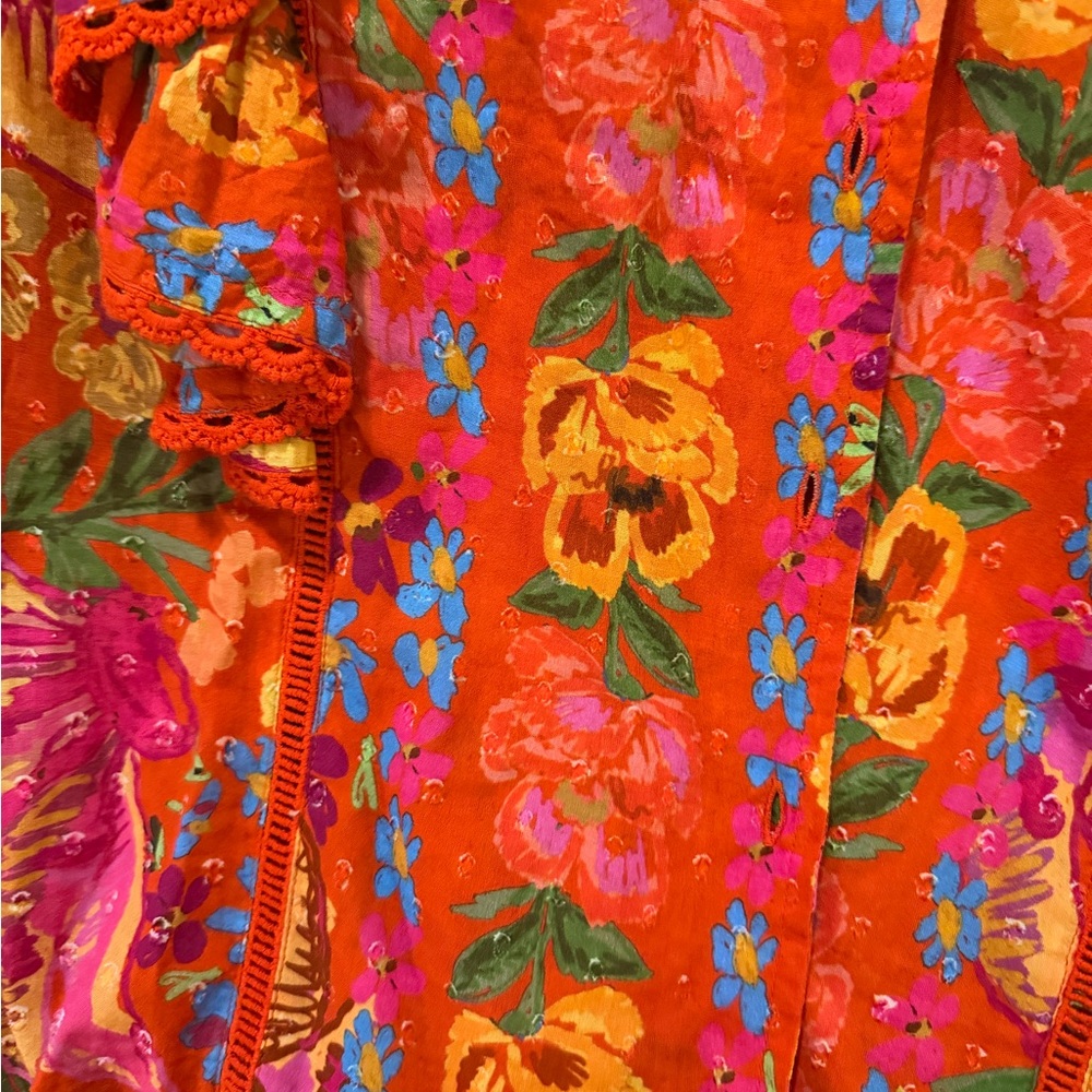 FARM Rio Vibrant Floral Ruffle Blouse - Picture 3 of 3